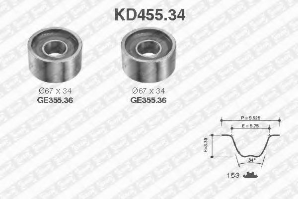 Комплект ГРМ SNR KD455.34