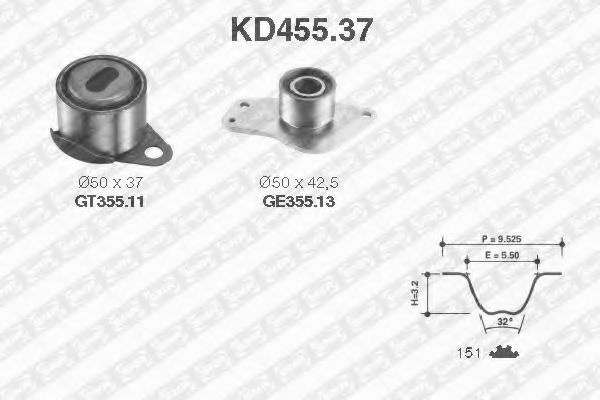 Комплект ГРМ SNR KD455.37