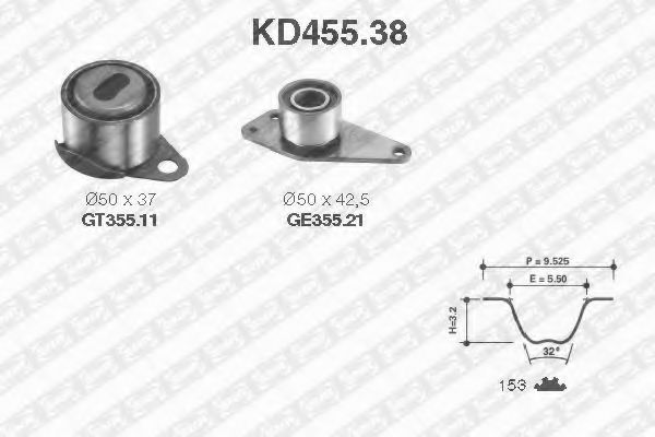 Комплект ГРМ SNR KD455.38