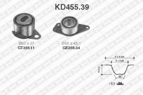 Комплект ГРМ SNR KD455.39