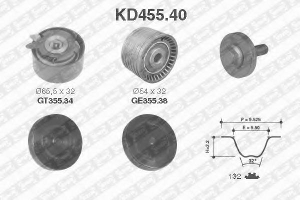 Комплект ГРМ SNR KD455.40