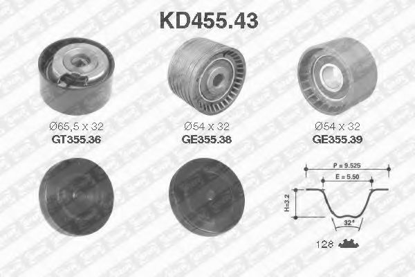 Комплект ГРМ SNR KD455.43