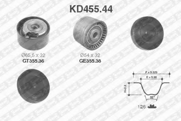 Комплект ГРМ SNR KD455.44