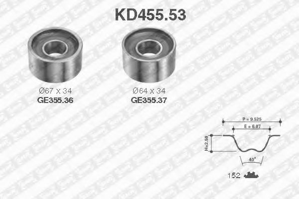 Комплект ГРМ SNR KD455.53