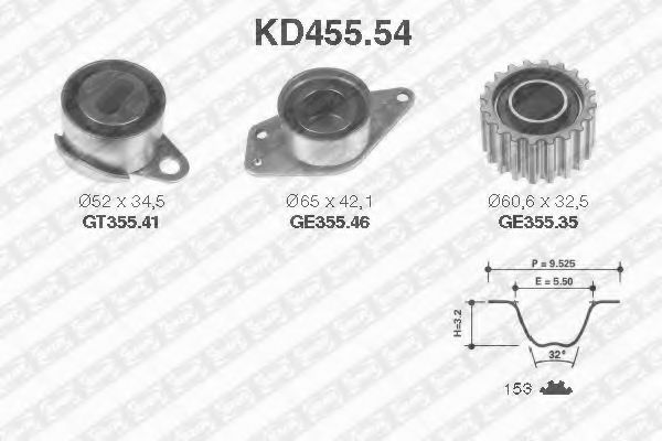 Комплект ГРМ SNR KD455.54