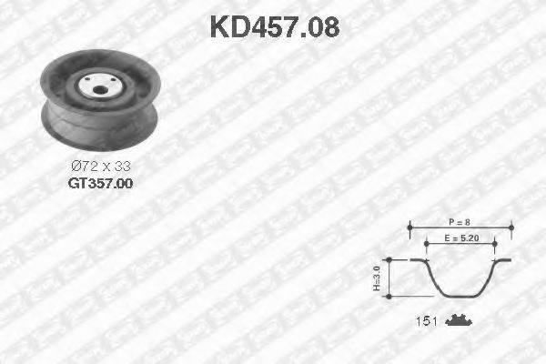 Комплект ГРМ SNR KD457.08