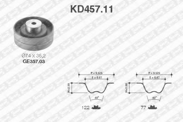 Комплект ГРМ SNR KD457.11