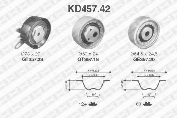 Комплект ГРМ SNR KD457.42