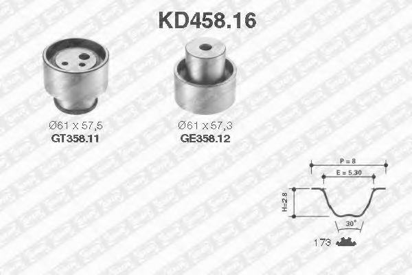 Комплект ГРМ SNR KD458.16