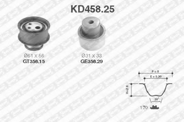 Комплект ГРМ snr KD458.25