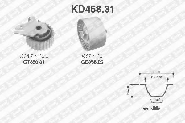Комплект ГРМ SNR KD458.31