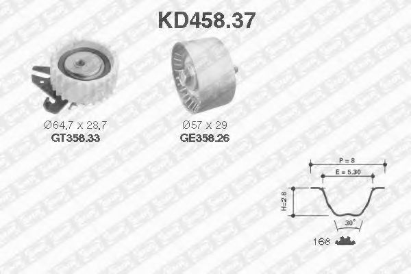 Комплект ГРМ SNR KD458.37