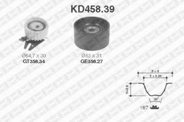 Комплект ГРМ SNR KD458.39