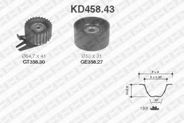 Комплект ГРМ SNR KD458.43