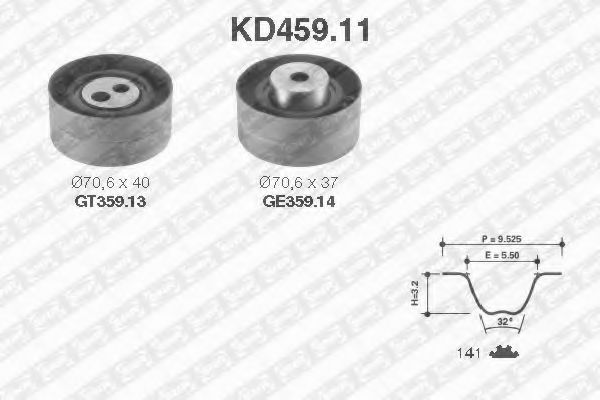 Комплект ГРМ SNR KD459.11