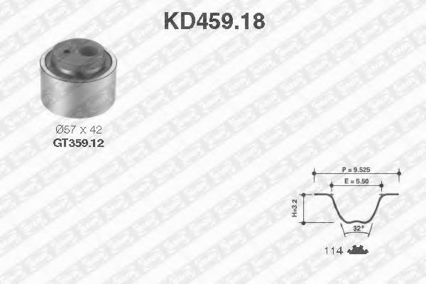 Комплект ГРМ SNR KD459.18