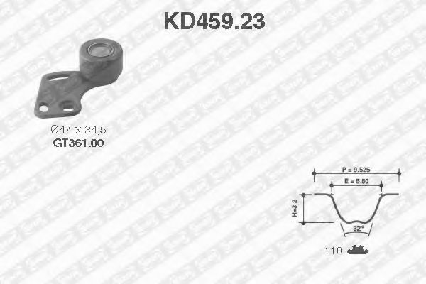 Комплект ГРМ SNR KD459.23