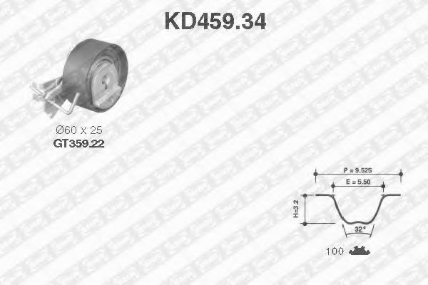 Комплект ГРМ SNR KD459.34