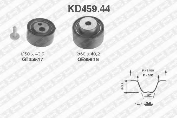Комплект ГРМ SNR KD459.44