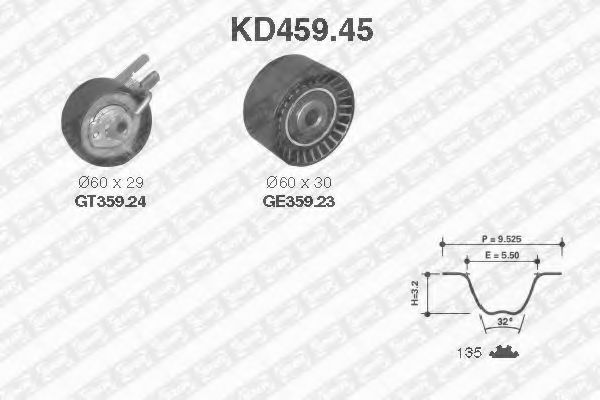 Комплект ГРМ SNR KD459.45