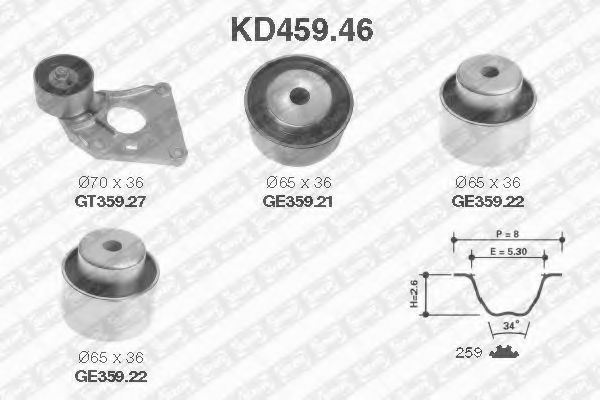 Комплект ГРМ SNR KD459.46