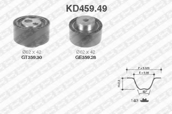 Комплект ГРМ SNR KD459.49