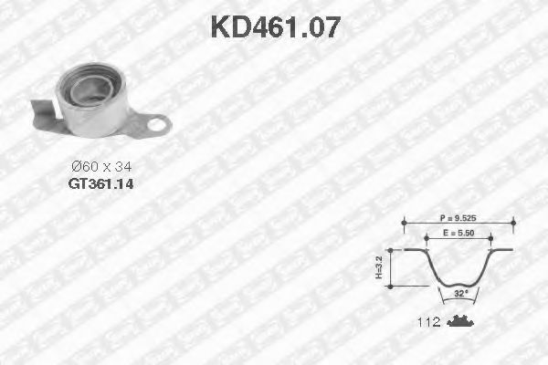 Комплект ГРМ SNR KD461.07