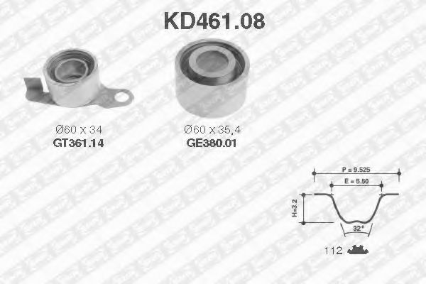 Комплект ГРМ SNR KD461.08