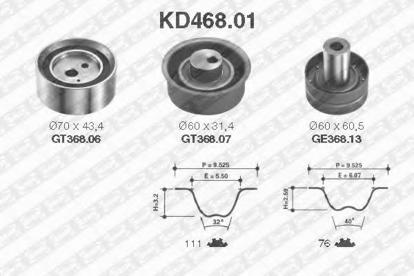 Комплект ГРМ SNR KD468.01