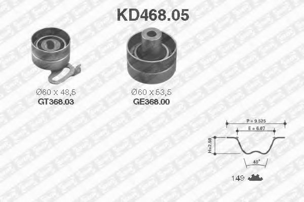 Комплект ГРМ SNR KD468.05