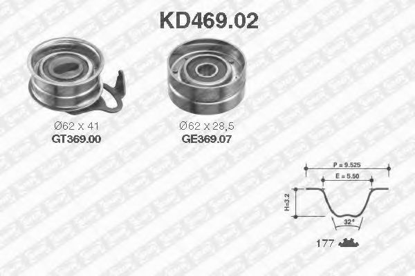 Комплект ГРМ SNR KD469.02