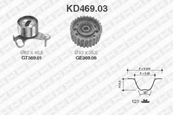 Комплект ГРМ SNR KD469.03