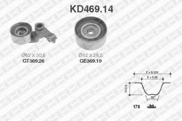 Комплект ГРМ SNR KD469.14