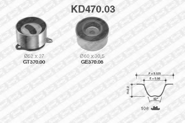 Комплект ГРМ SNR KD470.03