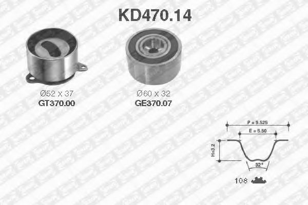 Комплект ГРМ SNR KD470.14