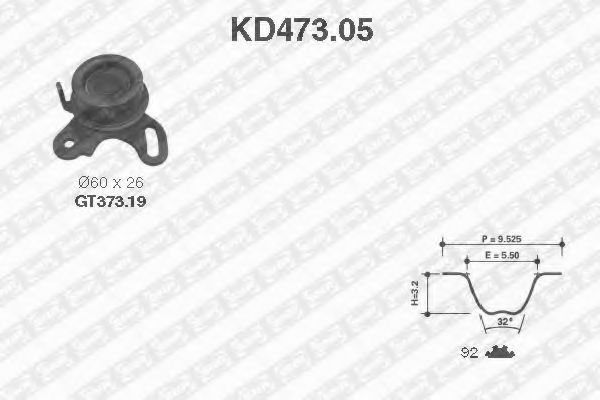 Комплект ГРМ SNR KD473.05