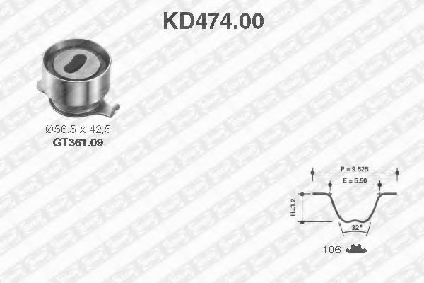 Комплект ГРМ SNR KD474.00
