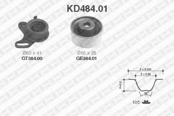 Комплект ГРМ SNR KD484.01