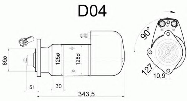 Стартер delcoremy 19024064