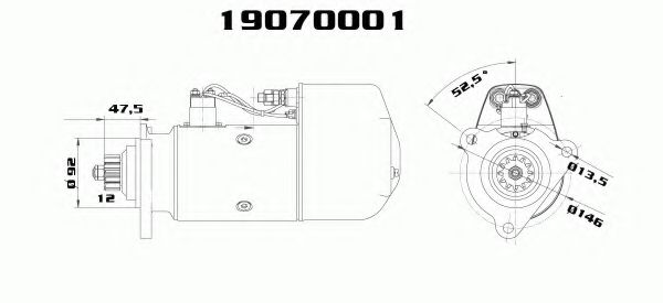 Стартер DELCO REMY 19070001 Стартер DELCO REMY 19070001
