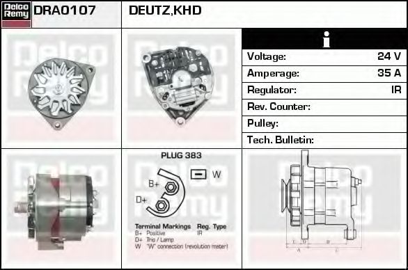 Генератор delcoremy DRA0107