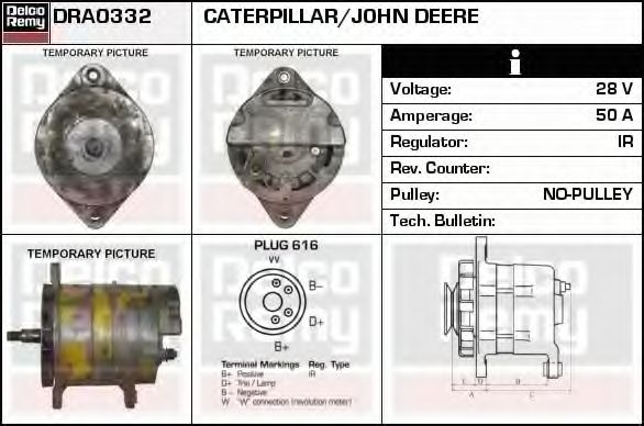 Генератор delcoremy DRA0332