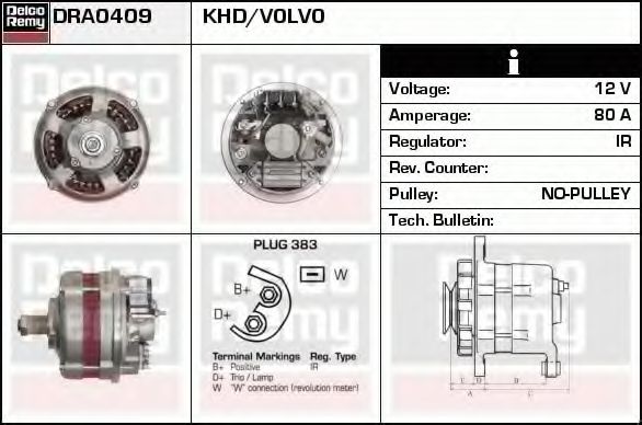 Генератор delcoremy DRA0409