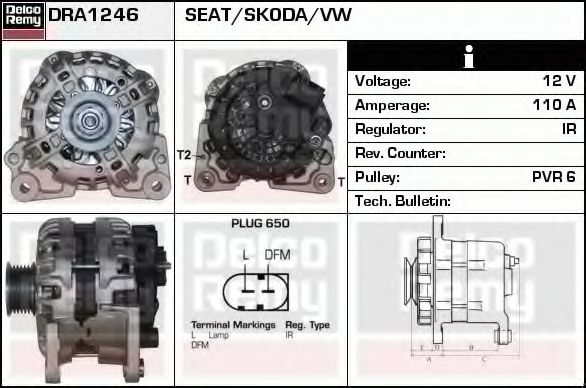 Генератор delcoremy DRA1242