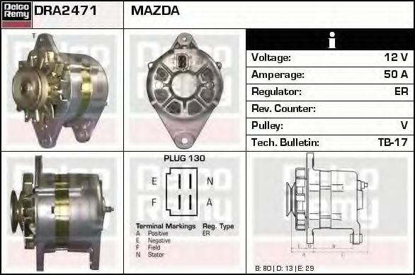 Генератор delcoremy DRA2471