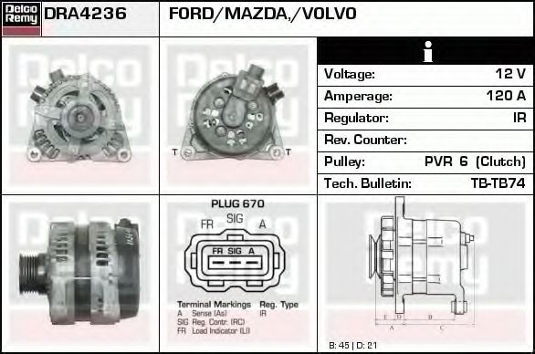 Генератор FORD 1477737 Генератор FORD 1477737