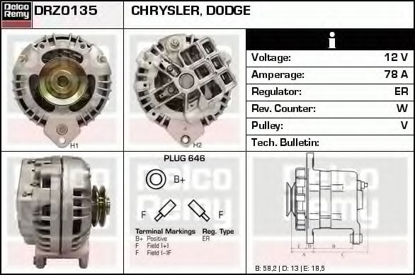 Генератор delcoremy DRZ0135
