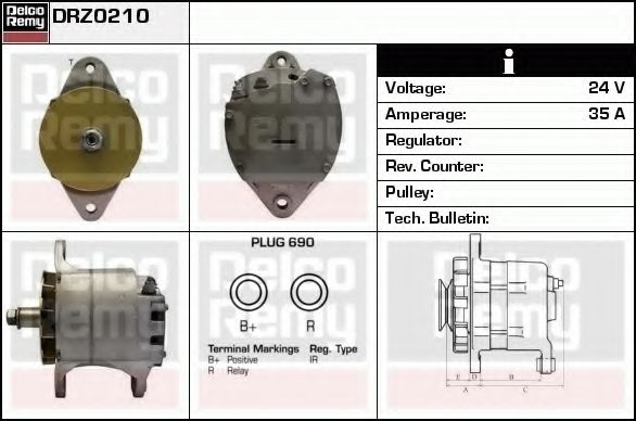 Генератор delcoremy DRZ0210