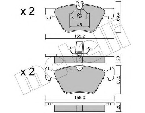 Тормозные колодки METELLI 22-0252-0