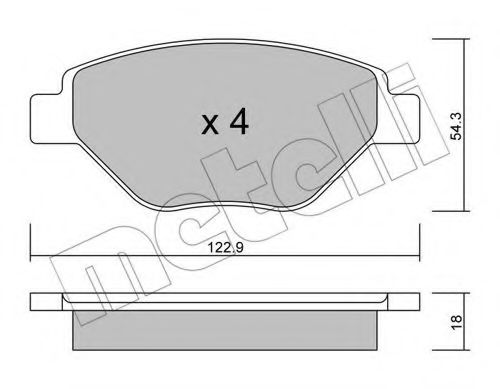 Тормозные колодки METELLI 22-0543-0